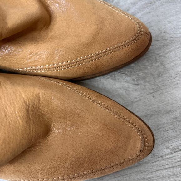 Lucky Brand Shoes Womens Size 10M Tan Mahzan Slip On Leather Suede Loafers - Picture 6 of 16